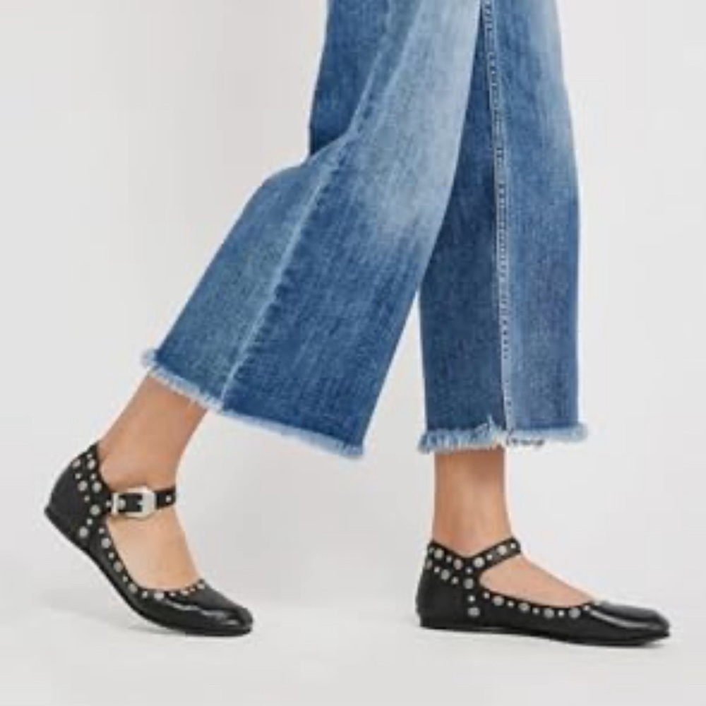 Free People Black Studded Flats